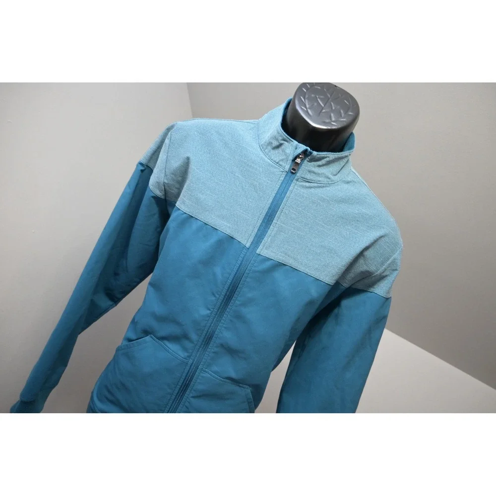 Adidas Golf Jacket Mens‎ Medium Blue Full Zip Mock Neck Performance Excellent